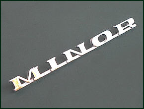 Schriftzug für die Heckklappe: "MINOR"