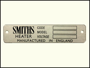 Schild SMITHS HEATER für Heizungskasten