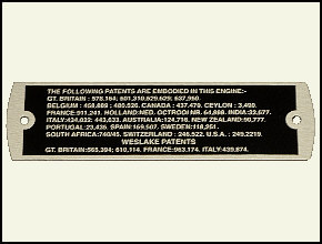Ventildeckel-SCHILD "PATENTS"