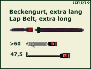 Statischer BECKENGURT, extra lang