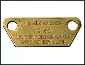 Messingschild für Ansaugbrücke .017"