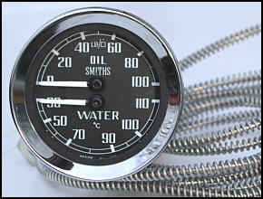 DOPPELINSTRUMENT Öldruck/Wassertemperatur, Celsius